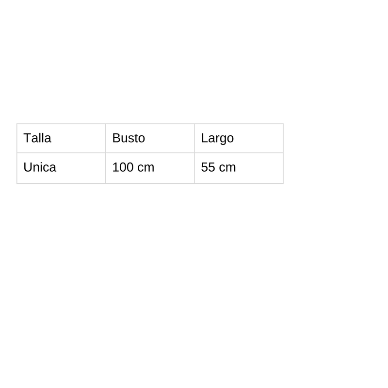 Tabla de tallas