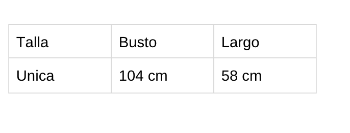 Tabla de tallas