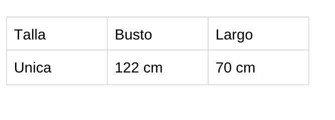 Tabla de tallas