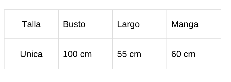 Tabla de tallas