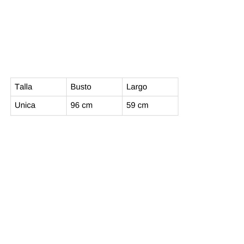 Tabla de tallas